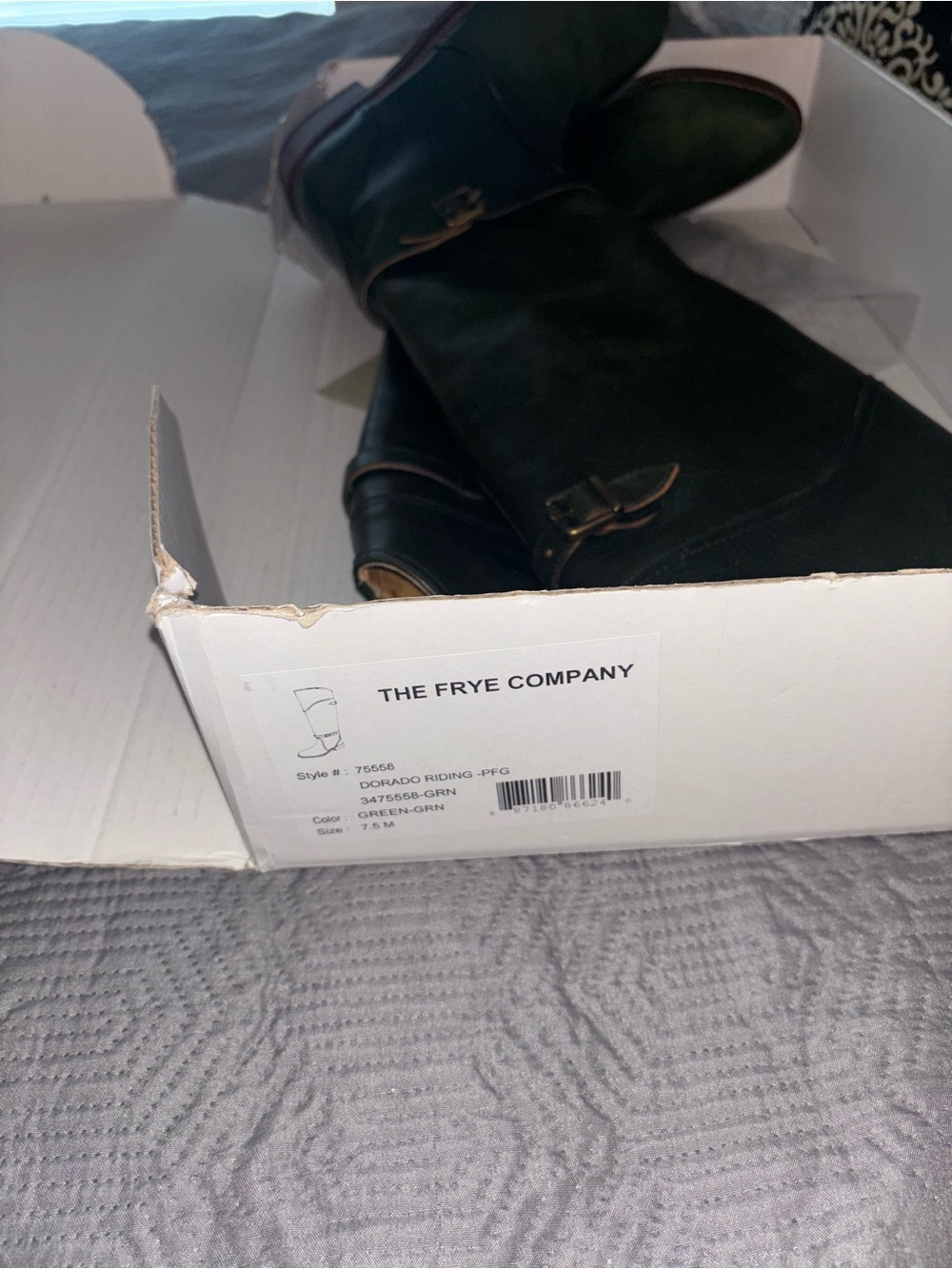 Women’s Tall Riding Boots in Hunter Green - Picture 3 of 5